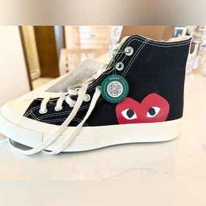 NWB COMME DES GARCONS PLAY x Converse Unisex Chuck Taylor High Top Sneakers 8.5